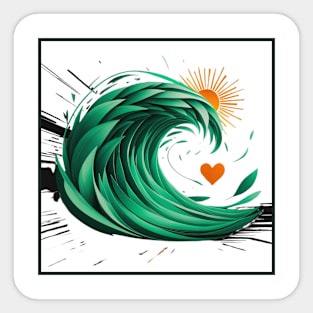 GREEN WAVE Sticker